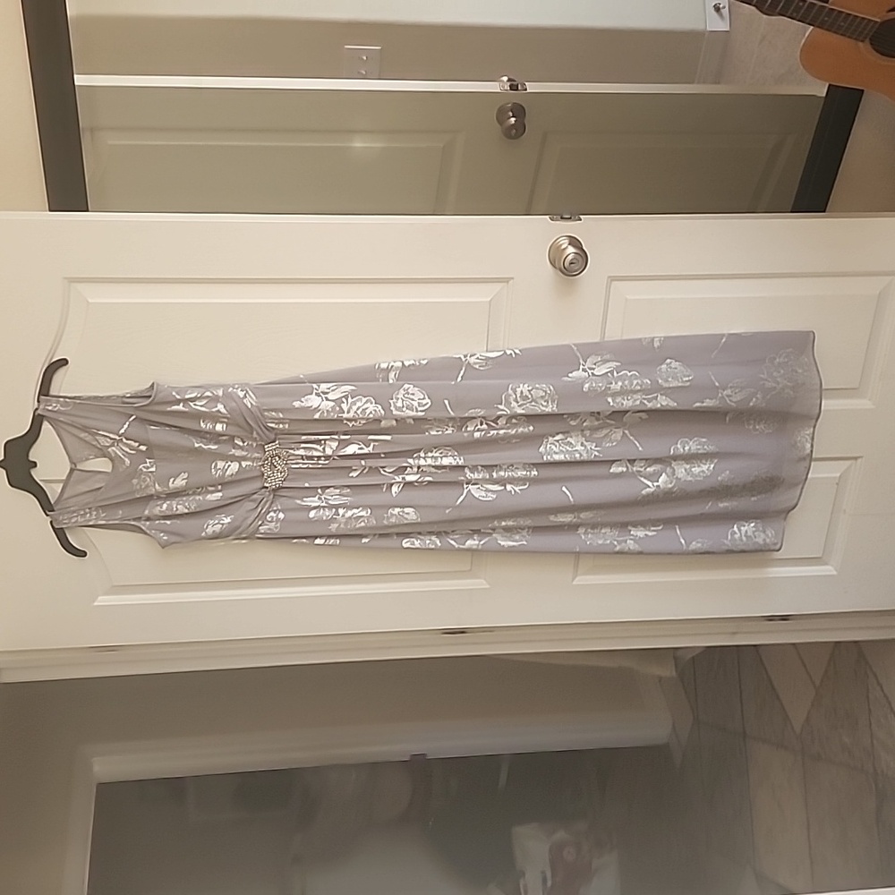 Gorgeous Gray And Metallic Silver Gown